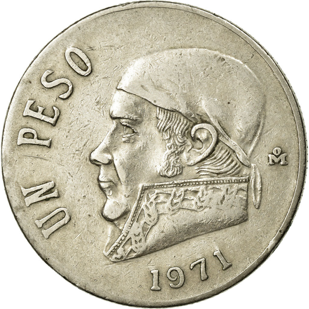 Moneda, México, Peso, 1971, Mexico City, MBC, Cobre - níquel, KM:460