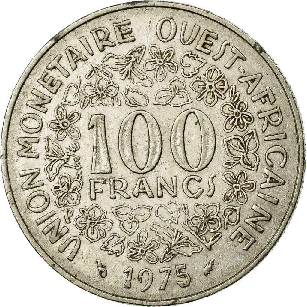 Coin, West African States, 100 Francs, 1975, AU(50-53), Nickel, KM:4