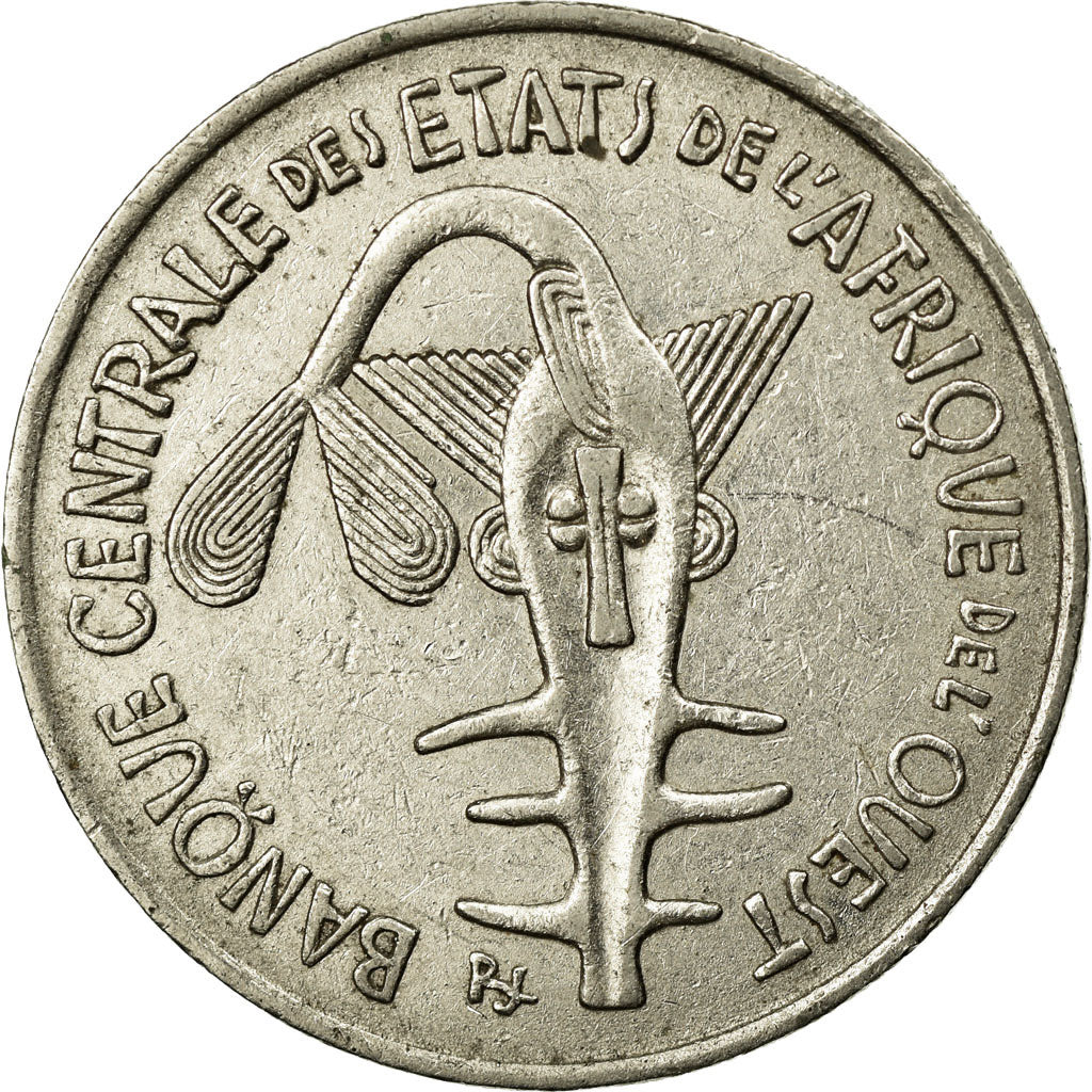 Coin, West African States, 100 Francs, 1975, AU(50-53), Nickel, KM:4