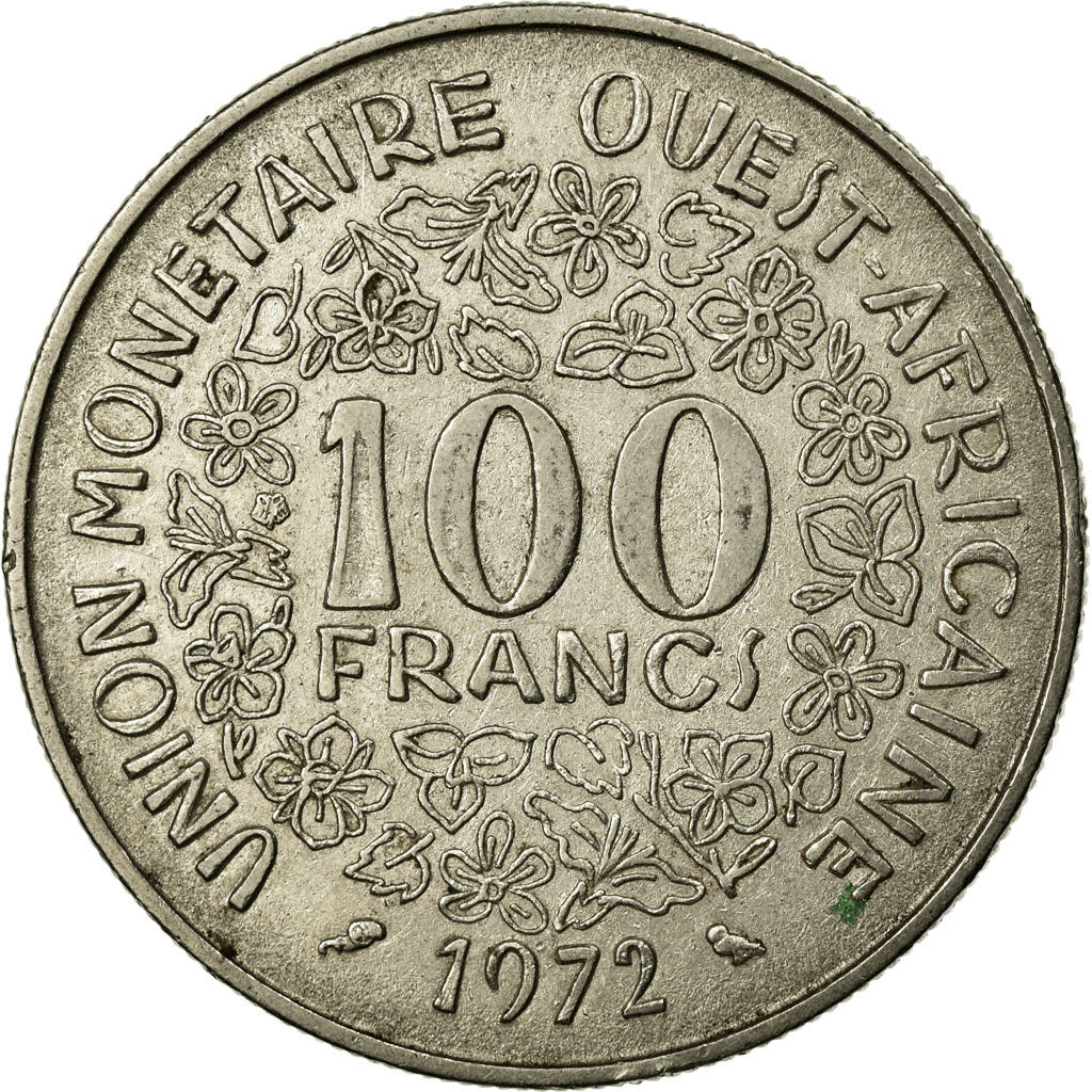 Coin, West African States, 100 Francs, 1972, AU(50-53), Nickel, KM:4