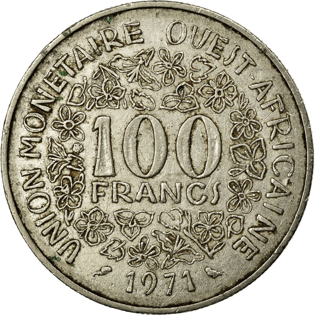 Coin, West African States, 100 Francs, 1971, AU(50-53), Nickel, KM:4