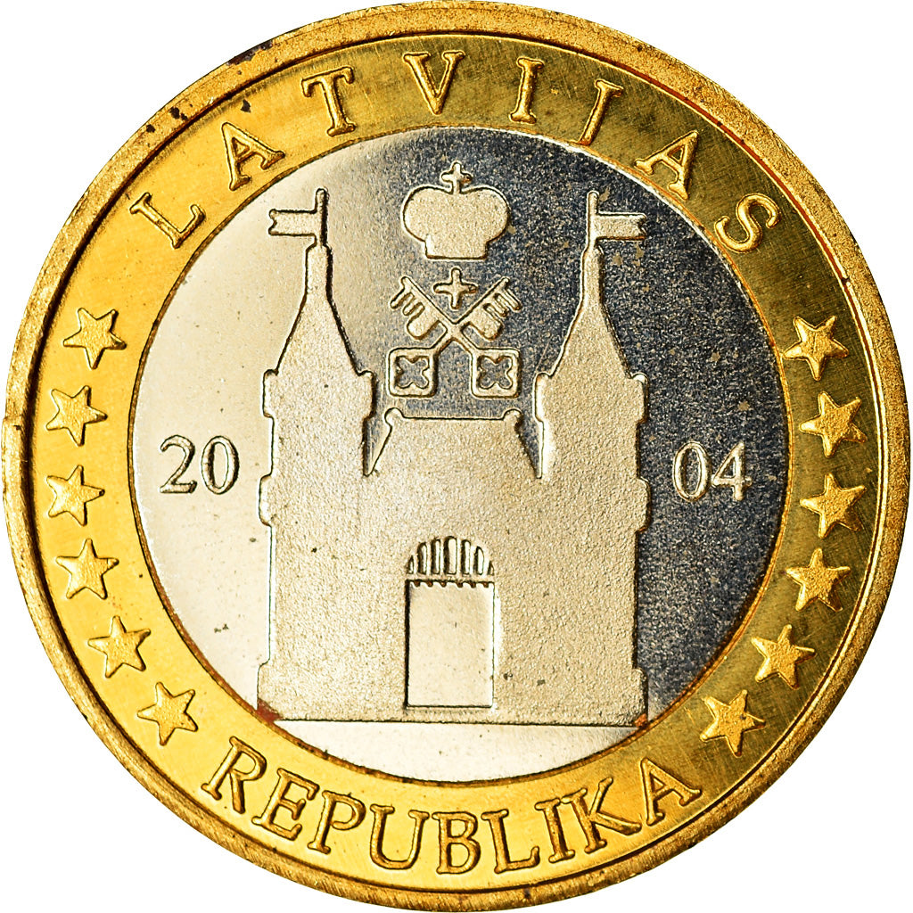 Latvia, Euro, 2004, unofficial private coin, SPL, Bi-Metallic