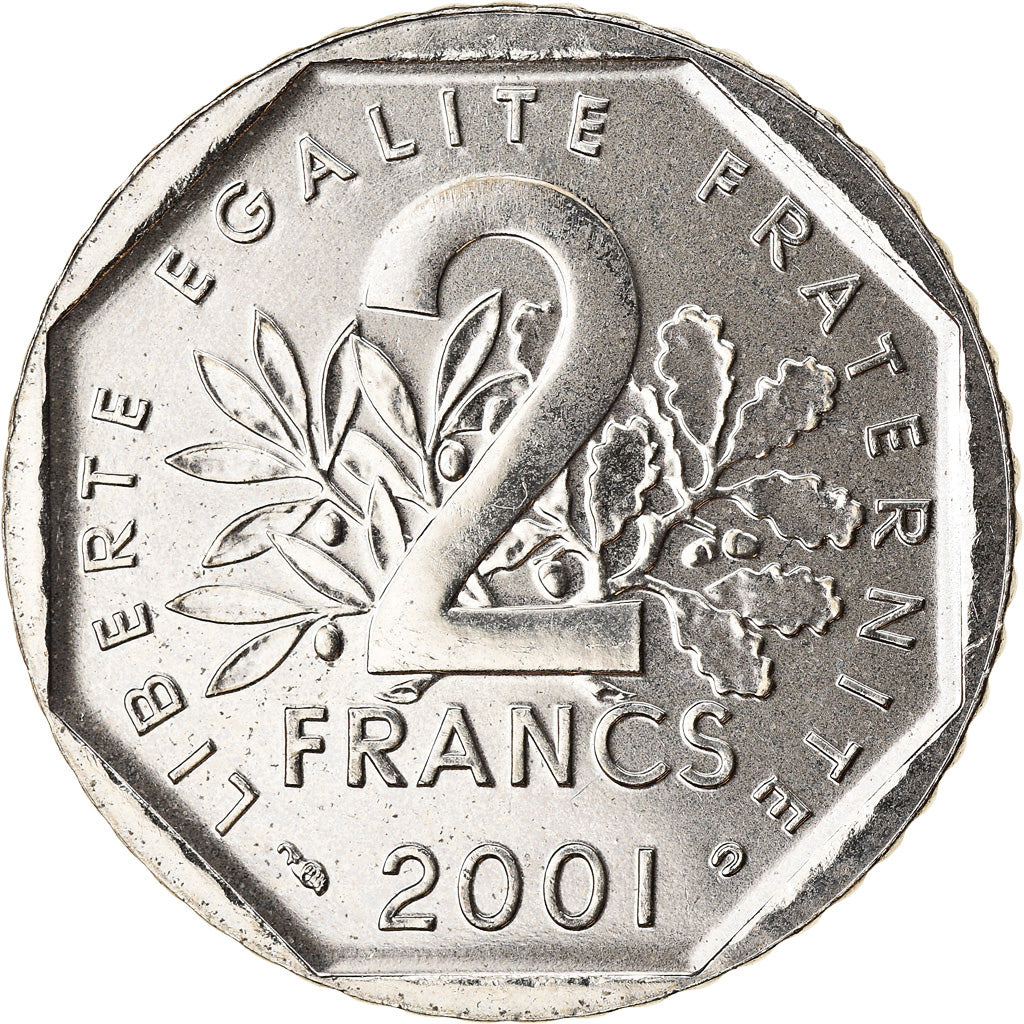 Coin, France, Semeuse, 2 Francs, 2001, Paris, BU, MS(65-70), Nickel, KM:942.1