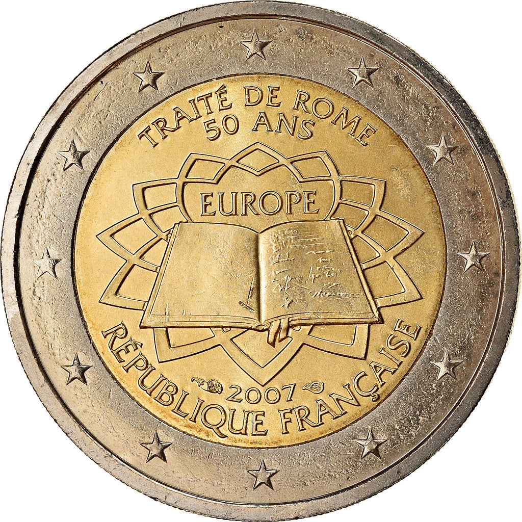 France, 2 Euro, Traité de Rome 50 ans, 2007, SPL, Bi-Metallic, KM:1460