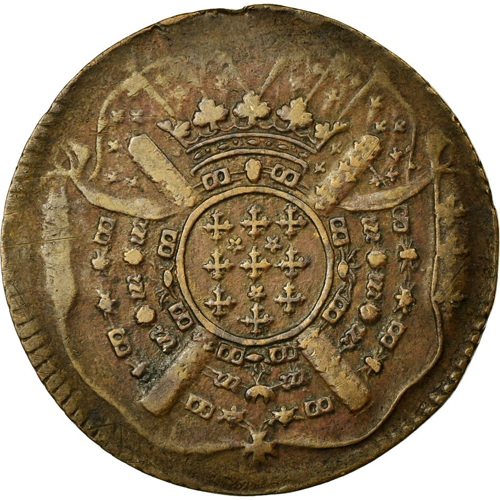 Coin, FRENCH STATES, LILLE, 20 Sols, 1708, Lille, EF(40-45), Copper, KM:7