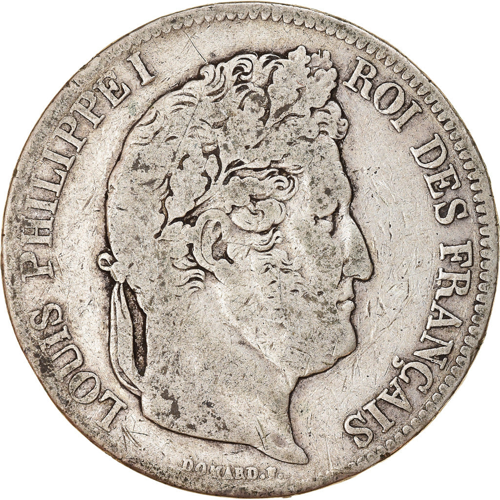 Moneda, Francia, Louis-Philippe, 5 Francs, 1832, Bayonne, BC+, Plata, KM:749.8