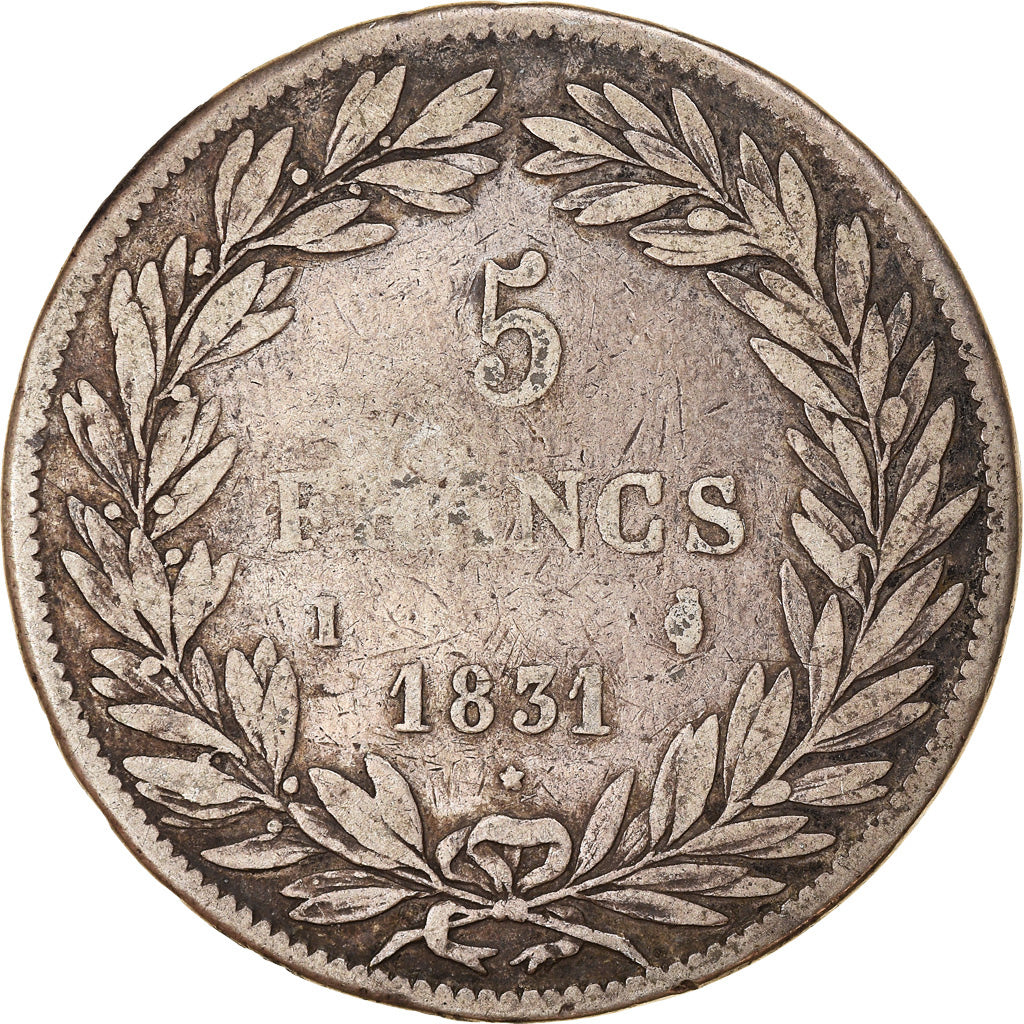 Coin, France, Louis-Philippe, 5 Francs, 1831, Limoges, VF(20-25), Silver