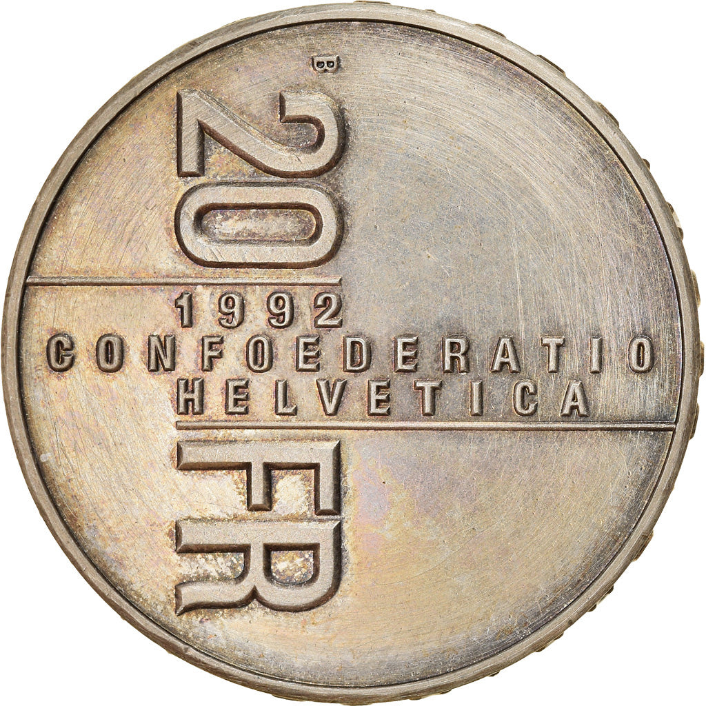 Coin, Switzerland, Gertrud Kurz, 20 Francs, 1992, EF(40-45), Silver