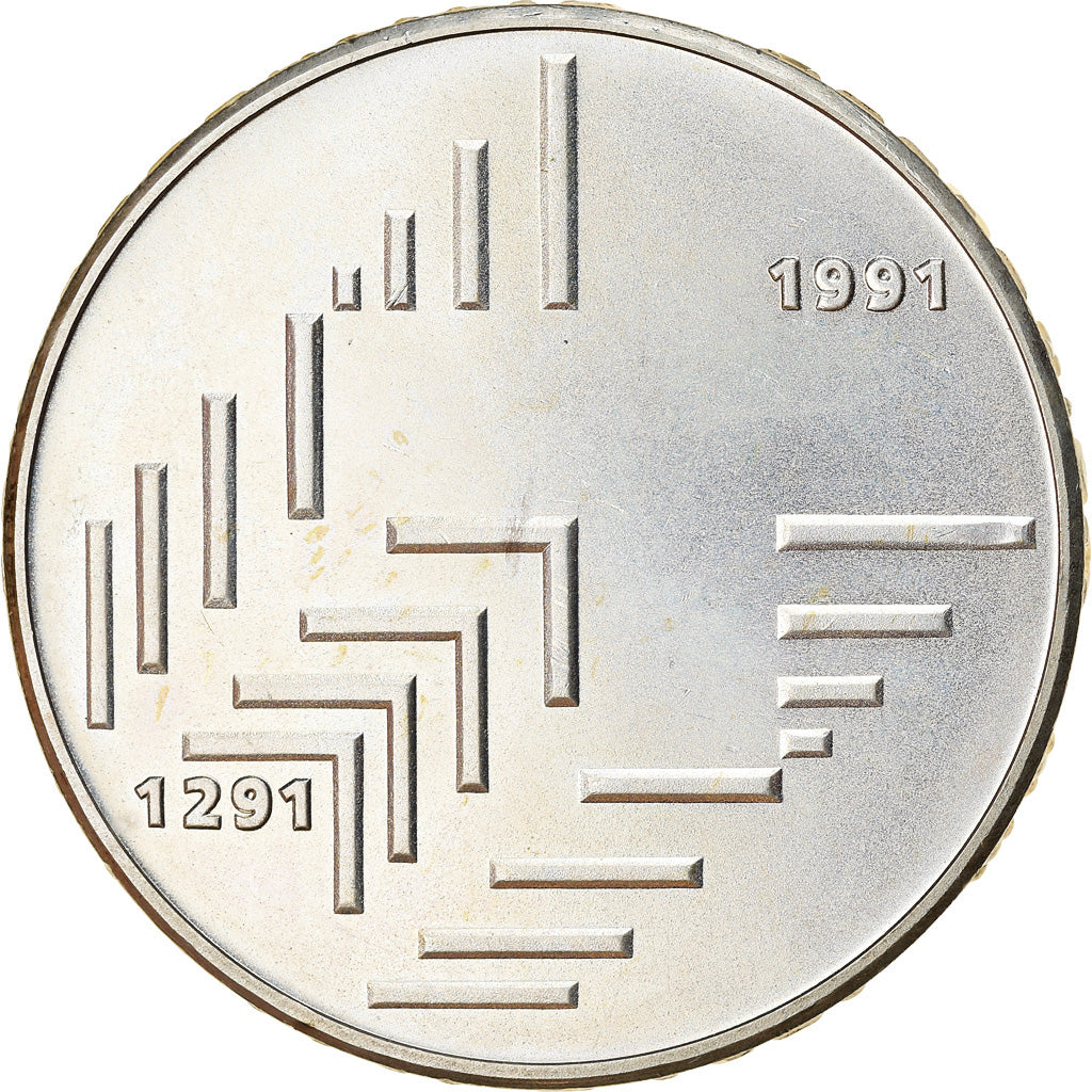 Coin, Switzerland, 700 ans de la Confédération, 20 Francs, 1991, MS(63)