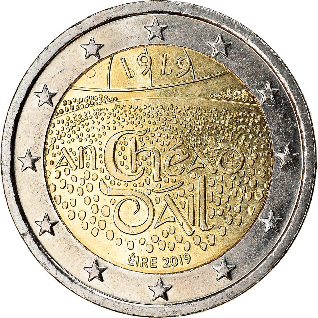 REPUBLIKA IRLANDII, 2 Euro, Dáil Éireann, 2019, MS(63), Bimetaliczny