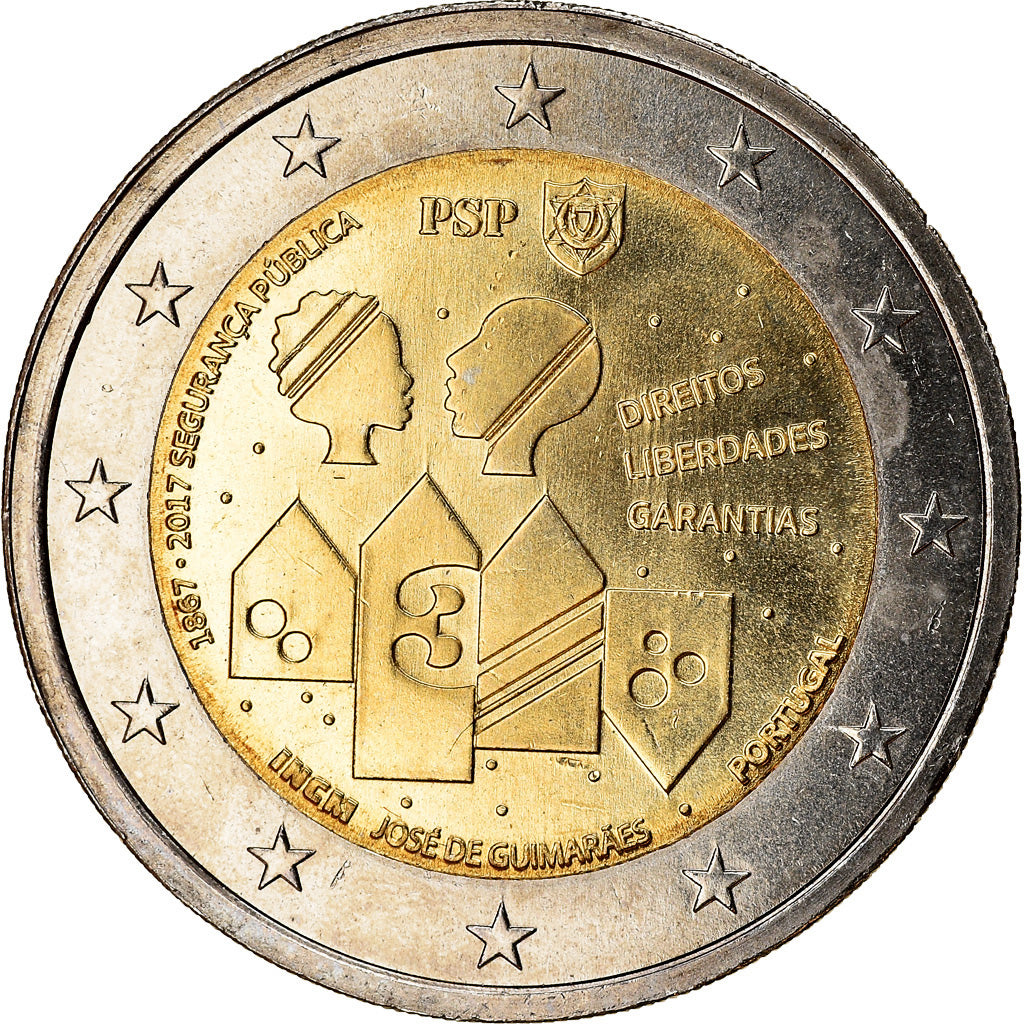 Portogallo, 2 Euro, Police de sécurité publique, 2017, SPL, Bi-metallico