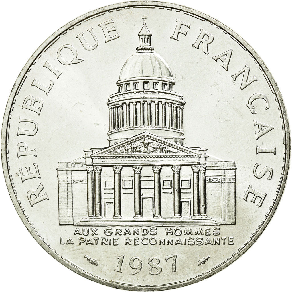 Coin, France, Panthéon, 100 Francs, 1987, Paris, MS(60-62), Silver, KM:951.1