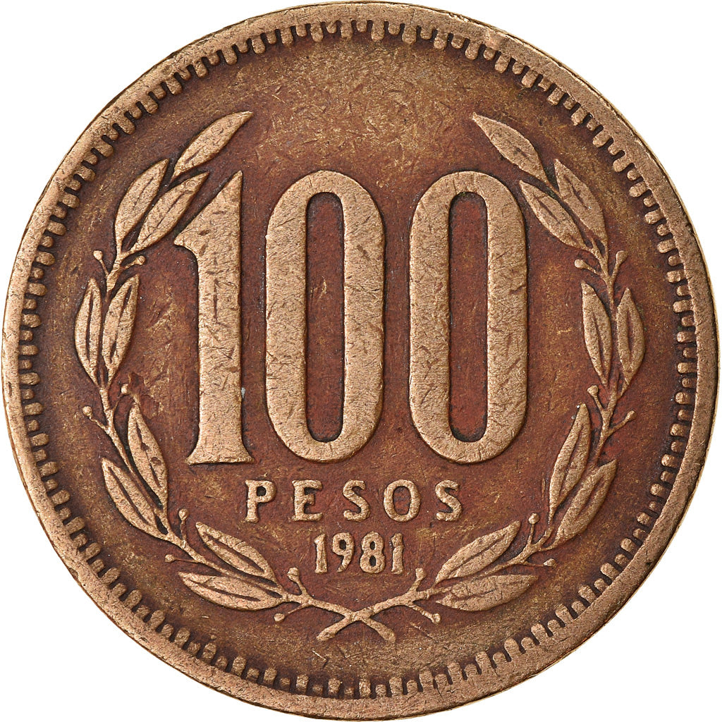 Coin, Chile, 100 Pesos, 1981, Santiago, EF(40-45), Aluminum-Bronze, KM:226.1