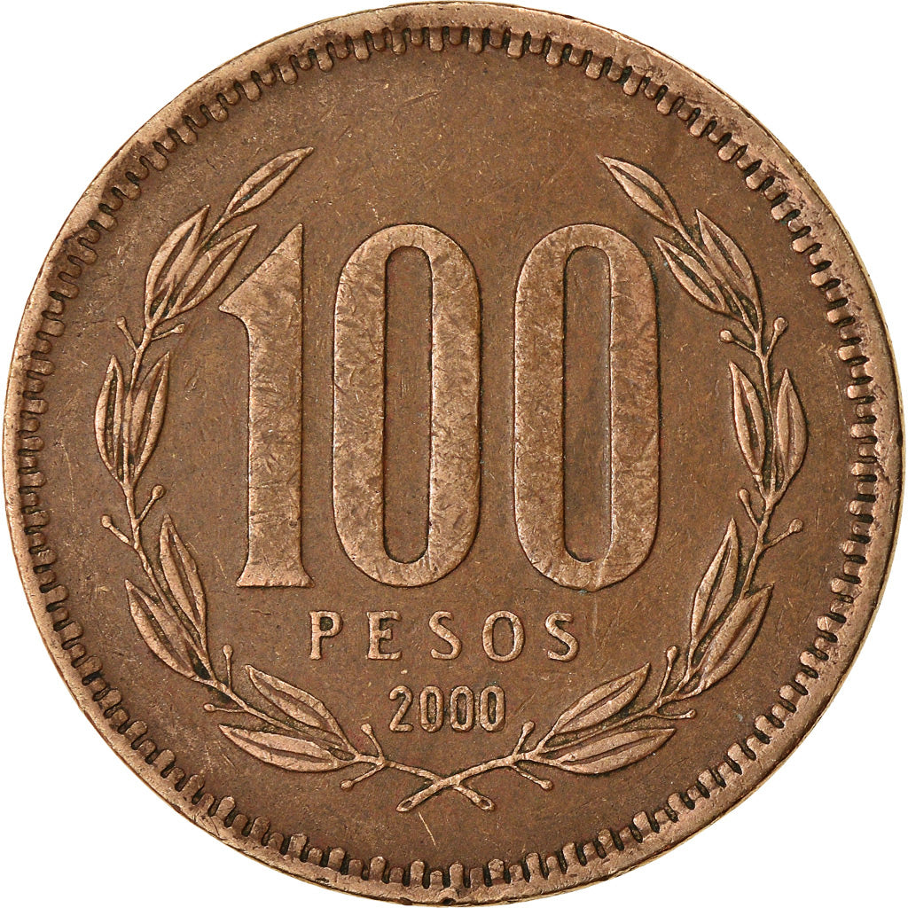 Monnaie, Chile, 100 Pesos, 2000, Santiago, TTB, Aluminum-Bronze, KM:226.2