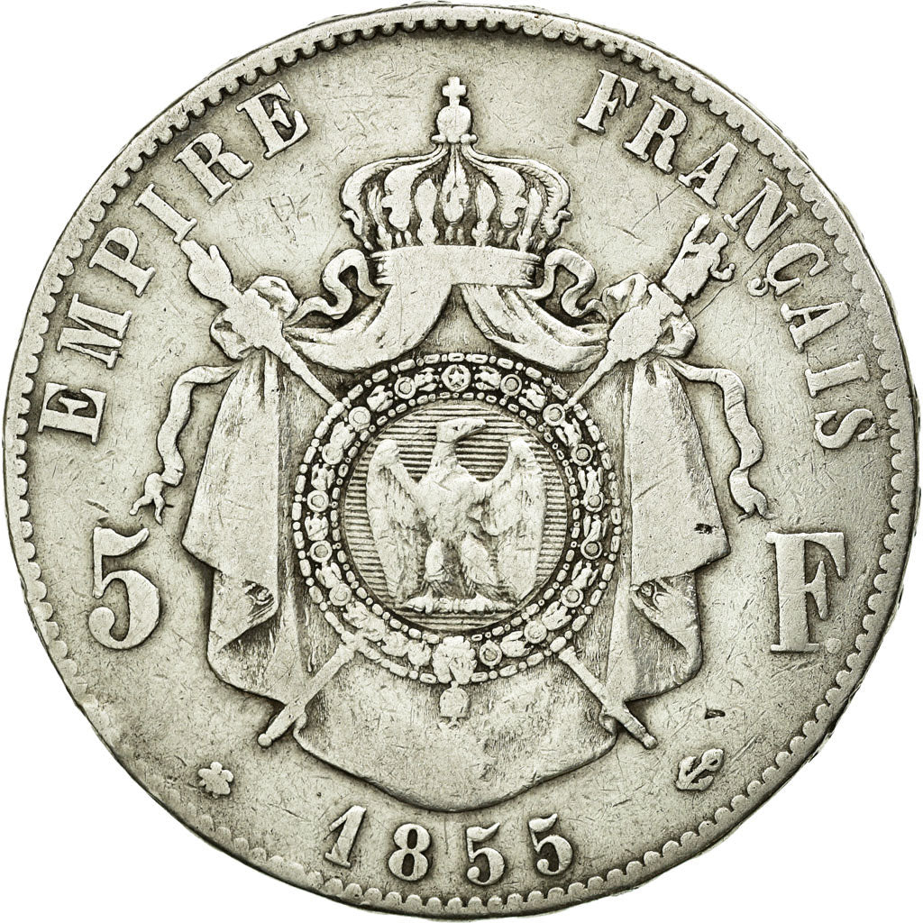 Moneta, Francia, Napoleon III, Napoléon III, 5 Francs, 1856, Strasbourg, MB