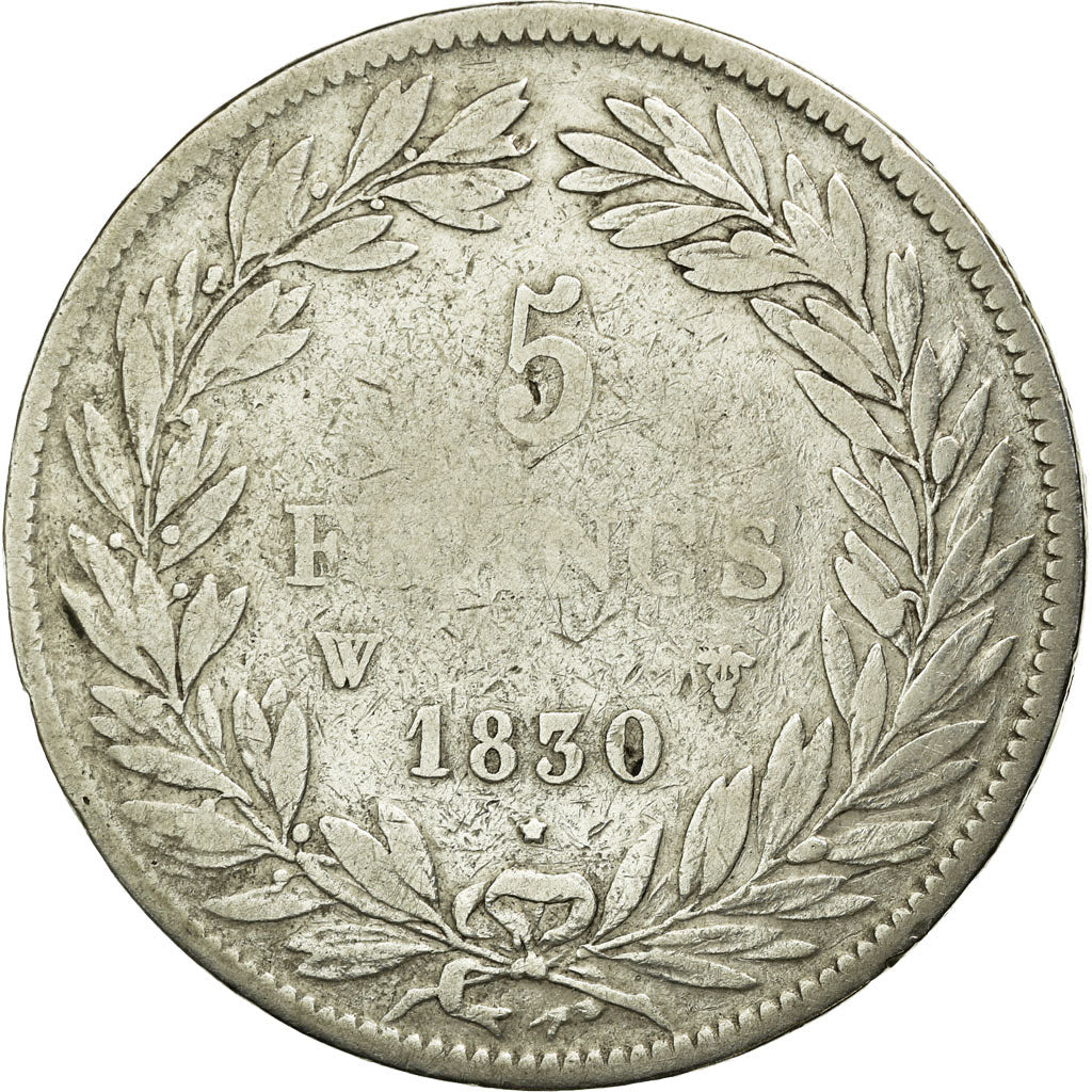Coin, France, Louis-Philippe, 5 Francs, 1830, Lille, VF(30-35), Silver