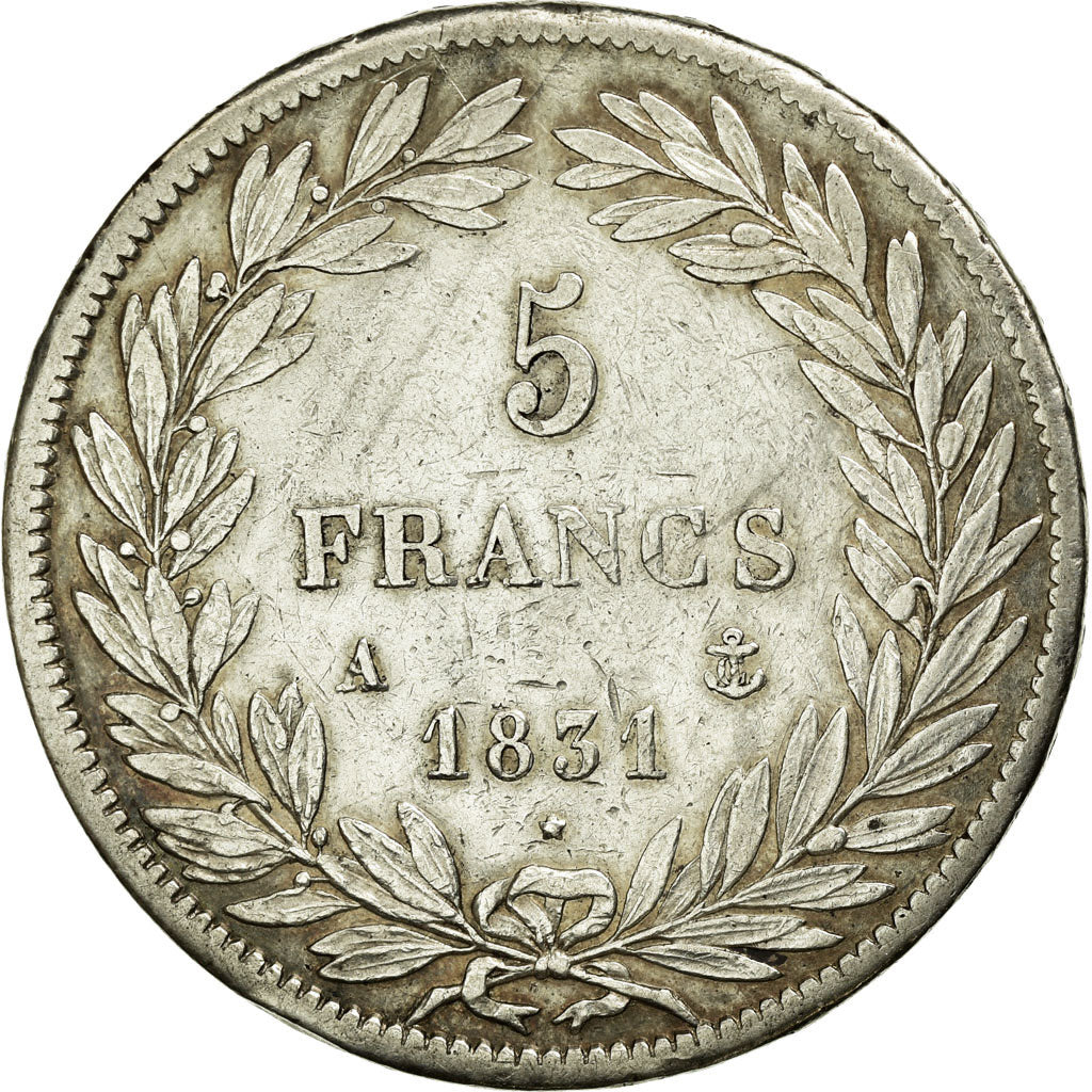 Coin, France, Louis-Philippe, 5 Francs, 1831, Paris, EF(40-45), Silver