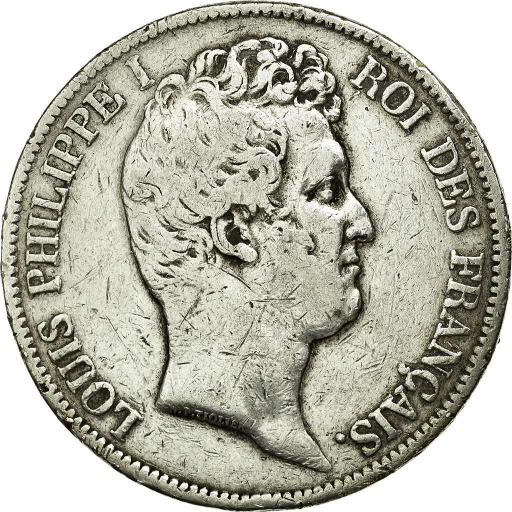 Coin, France, Louis-Philippe, 5 Francs, 1831, Lyon, VF(30-35), Silver, KM:735.4