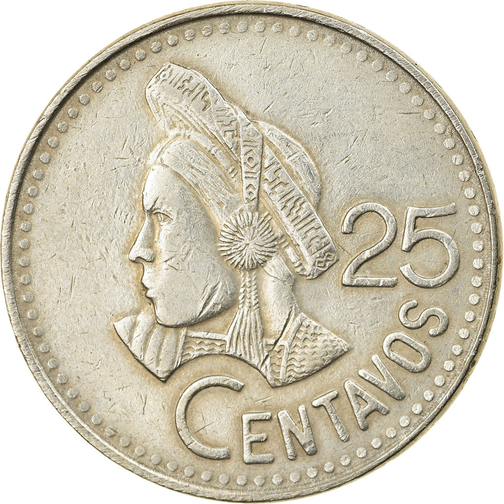 Coin, Guatemala, 25 Centavos, 1990, EF(40-45), Copper-nickel, KM:278.5