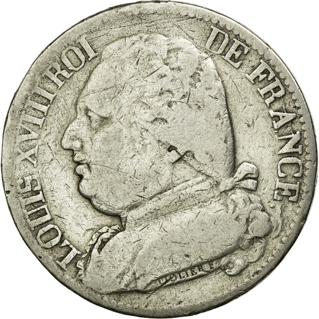 Coin, France, Louis XVIII, Louis XVIII, 5 Francs, 1814, Toulouse, VF(20-25)