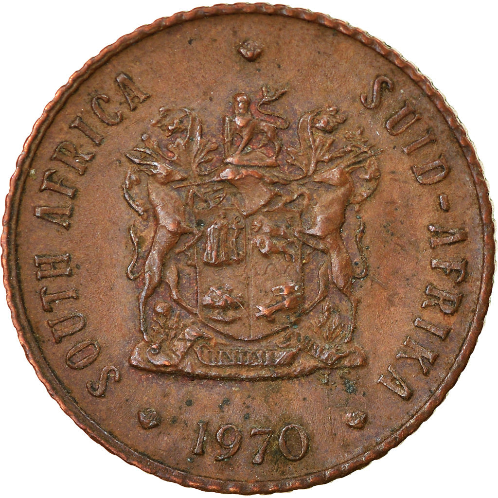 Coin, South Africa, 1/2 Cent, 1970, EF(40-45), Bronze, KM:81
