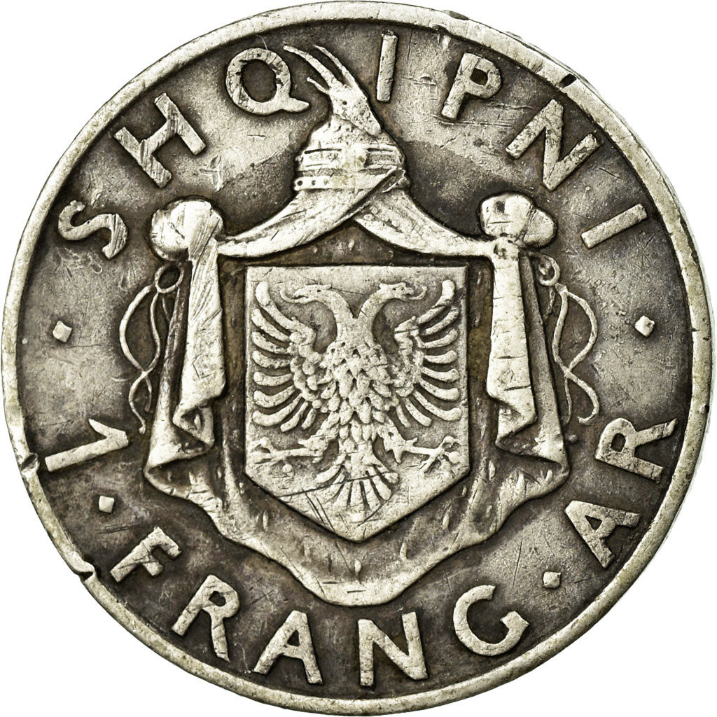 Albania, Zog I, Frang Ar, 1937, Rome, Plata, MBC+