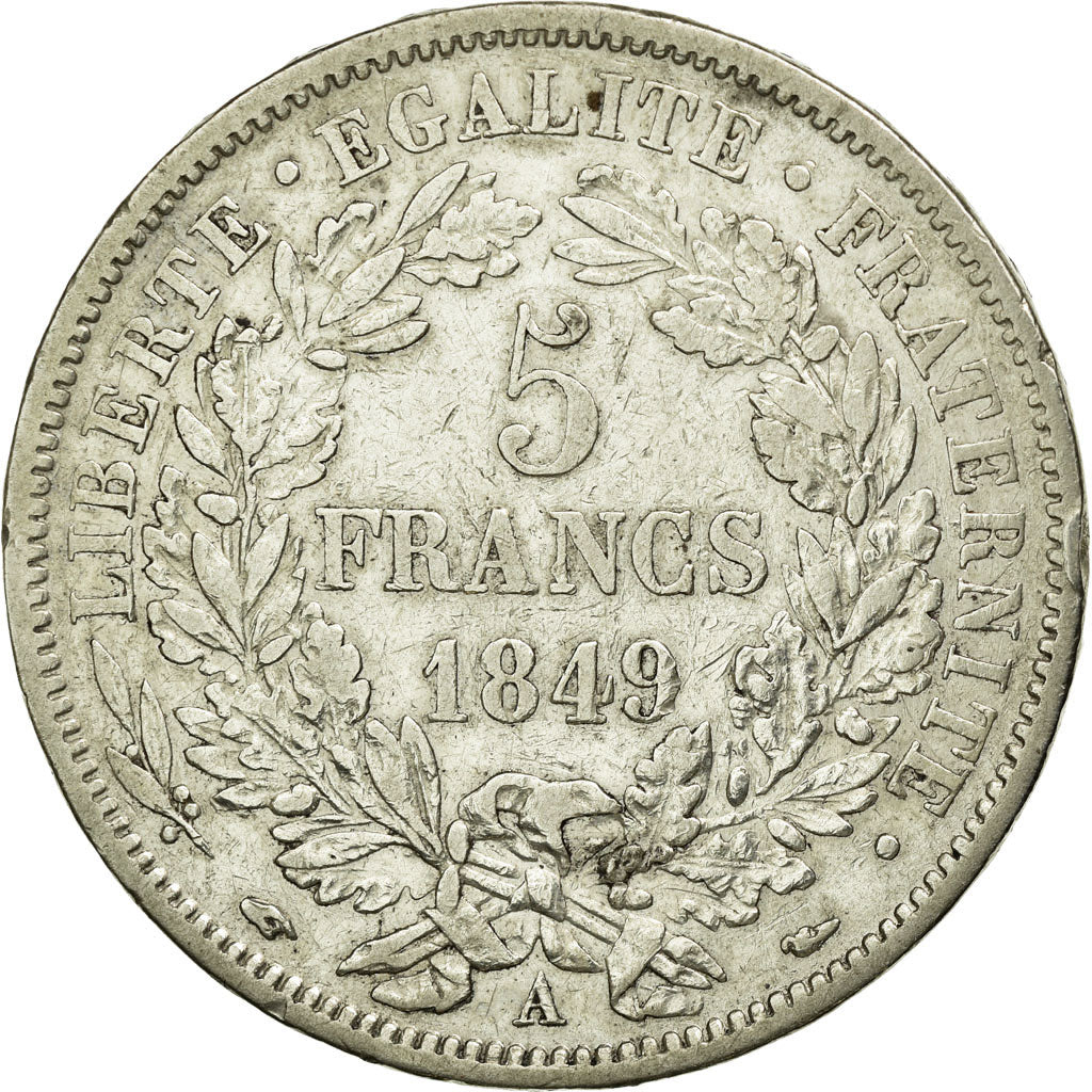 Coin, France, Cérès, 5 Francs, 1849, Paris, EF(40-45), Silver, KM:761.1