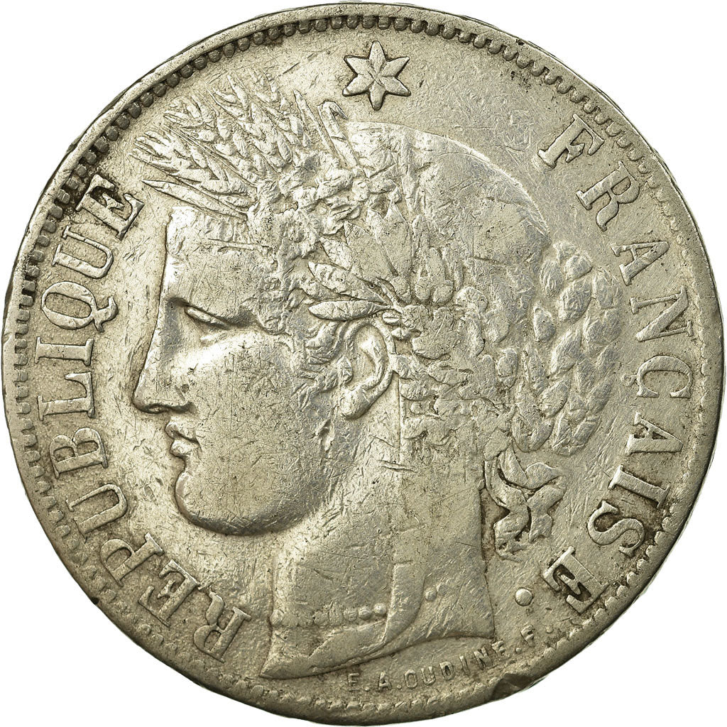 Monnaie, France, Cérès, 5 Francs, 1870, Bordeaux, TTB, Argent, KM:818.2