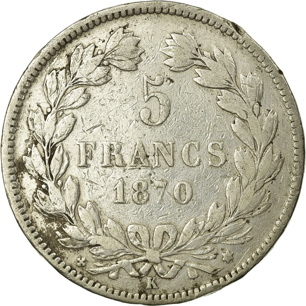 Monnaie, France, Cérès, 5 Francs, 1870, Bordeaux, TTB, Argent, KM:818.2