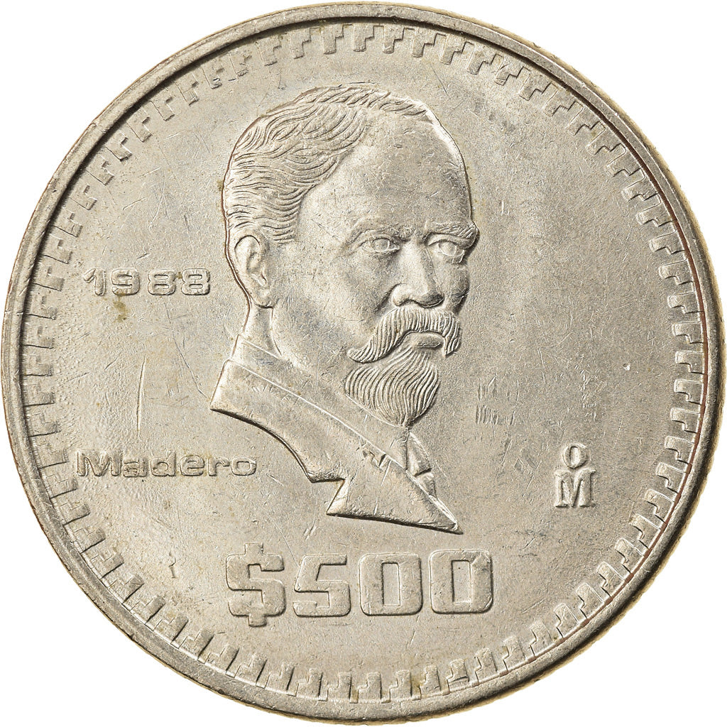 Coin, Mexico, 500 Pesos, 1988, Mexico City, AU(55-58), Copper-nickel, KM:529