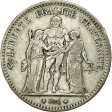 Coin, France, Hercule, 5 Francs, 1877, Bordeaux, VF(30-35), Silver, KM:820.2