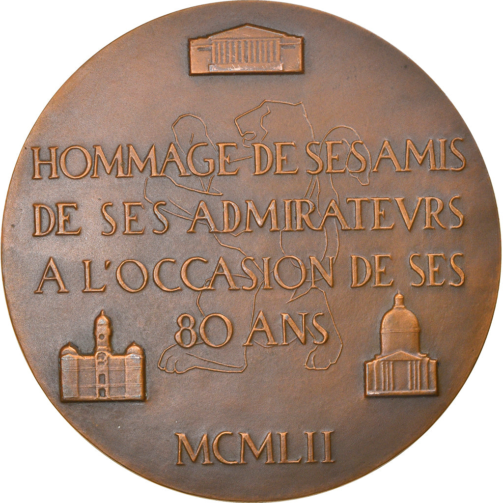 France, Médaille, 80 Ans d'Edouard Hériot, Politics, Society, War, 1952