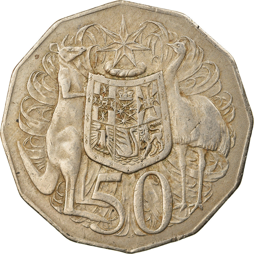 Munten, Australië, Elizabeth II, 50 Cents, 1974, ZF, Copper-nickel, KM:68
