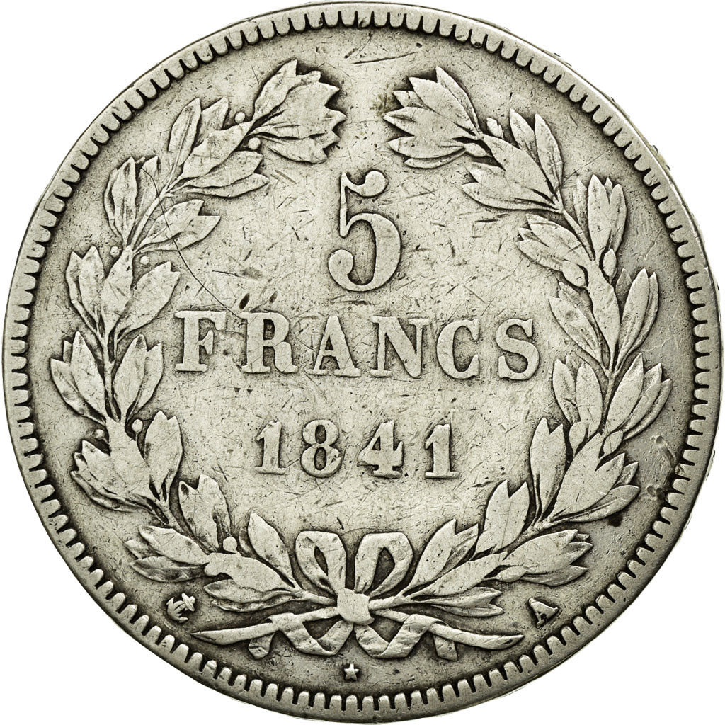 Coin, France, Louis-Philippe, 5 Francs, 1841, Paris, VF(30-35), Silver