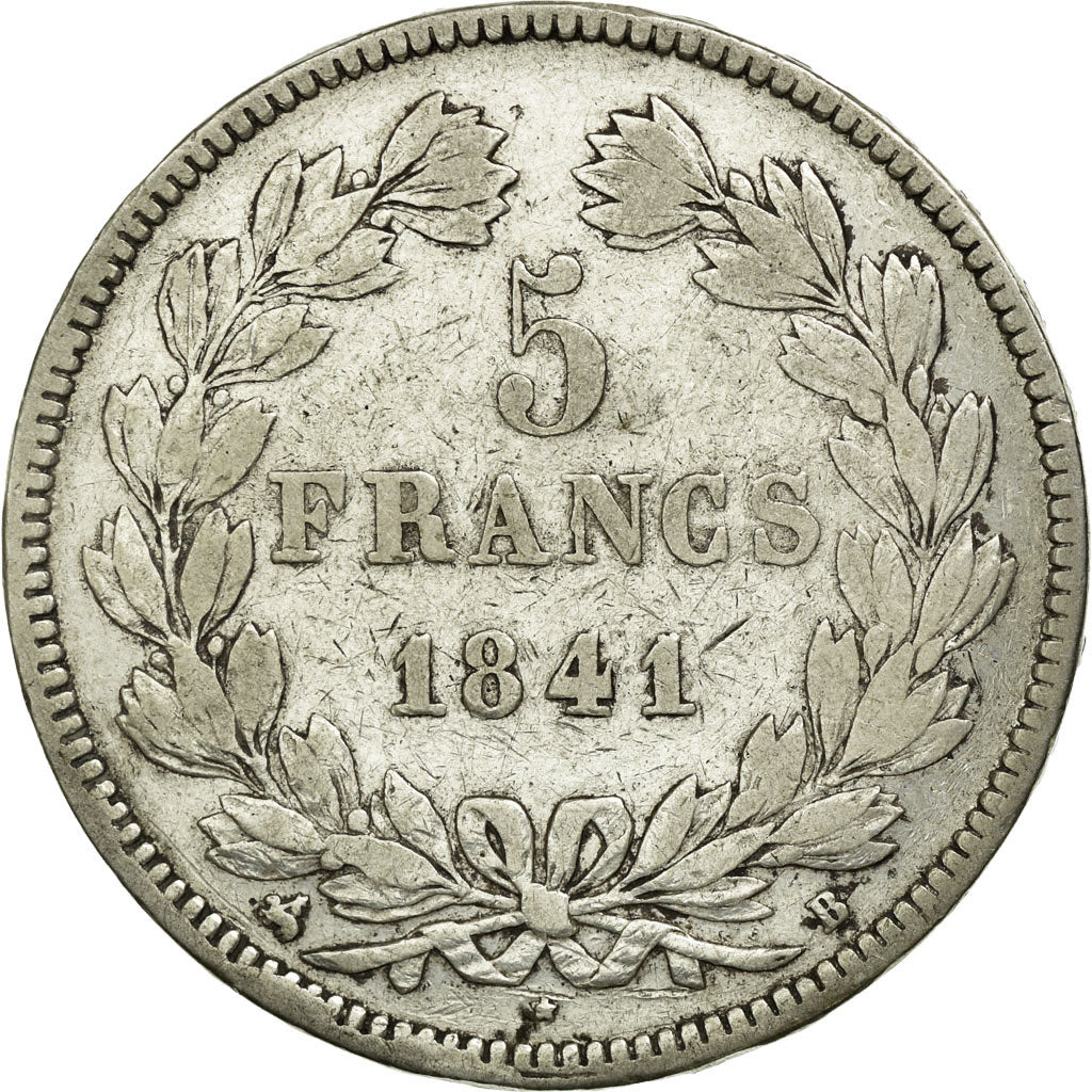 Munten, Frankrijk, Louis-Philippe, 5 Francs, 1841, Rouen, FR+, Zilver, KM:749.2