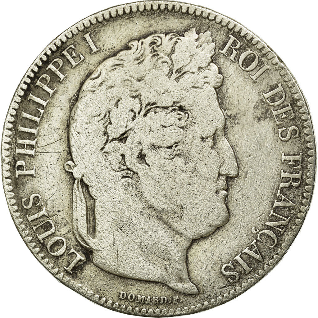 Coin, France, Louis-Philippe, 5 Francs, 1843, Paris, VF(20-25), Silver