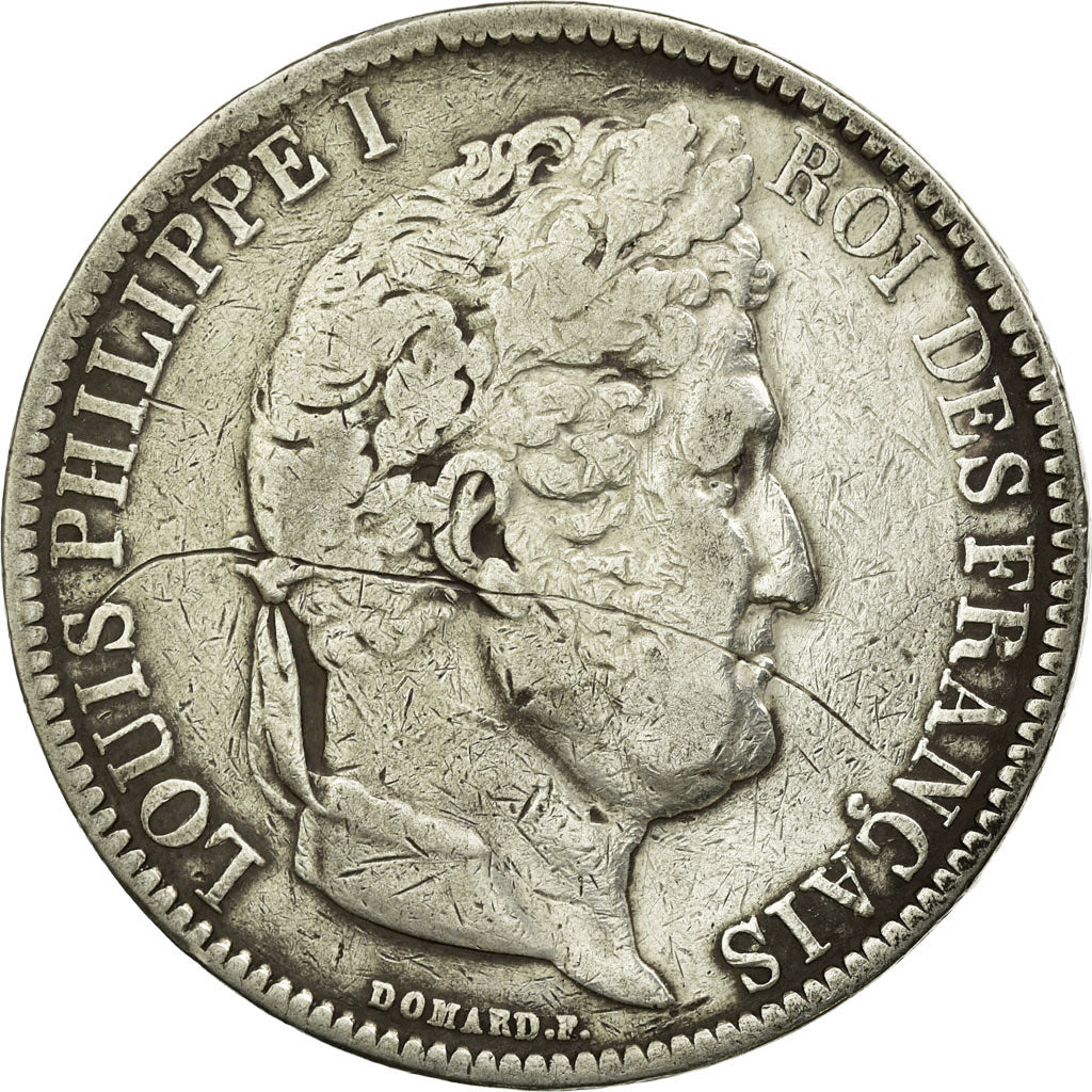 Coin, France, Louis-Philippe, 5 Francs, 1831, Lyon, VF(20-25), Silver, KM:744.2