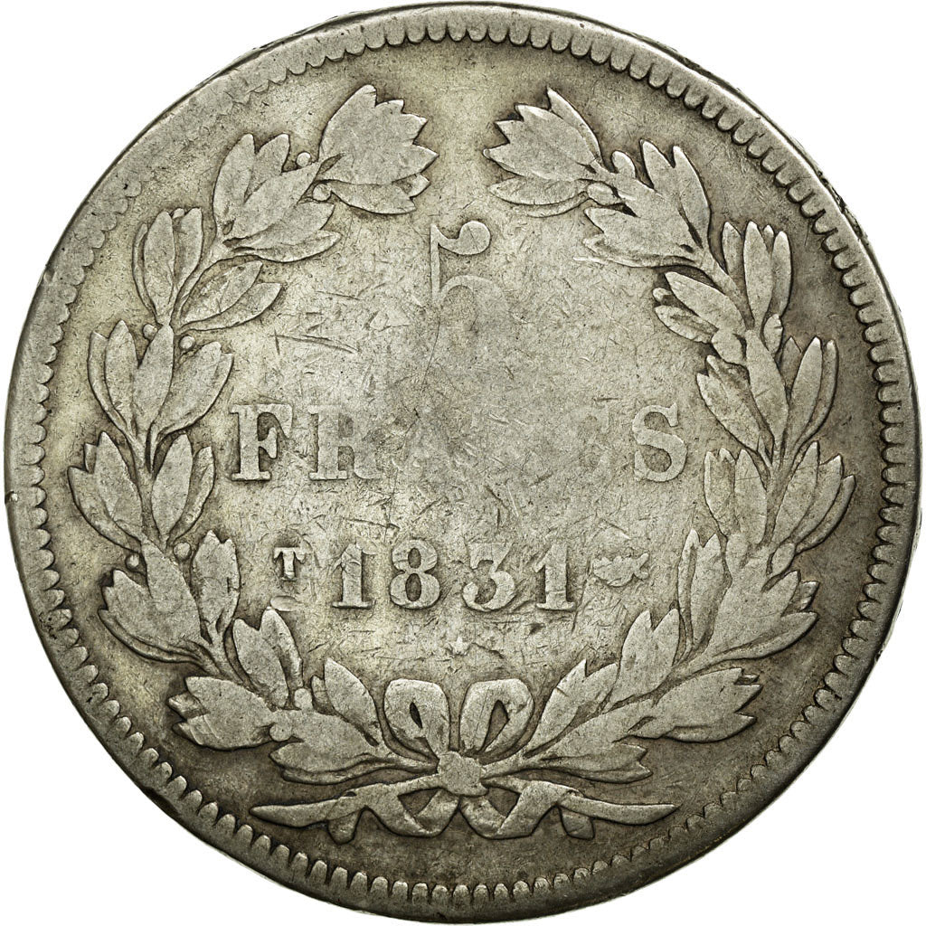 Coin, France, Louis-Philippe, 5 Francs, 1831, Nantes, VF(20-25), Silver