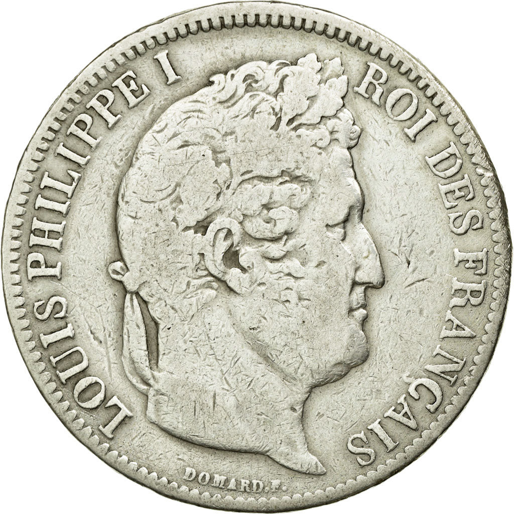 Coin, France, Louis-Philippe, 5 Francs, 1831, Lyon, VF(20-25), Silver, KM:745.4
