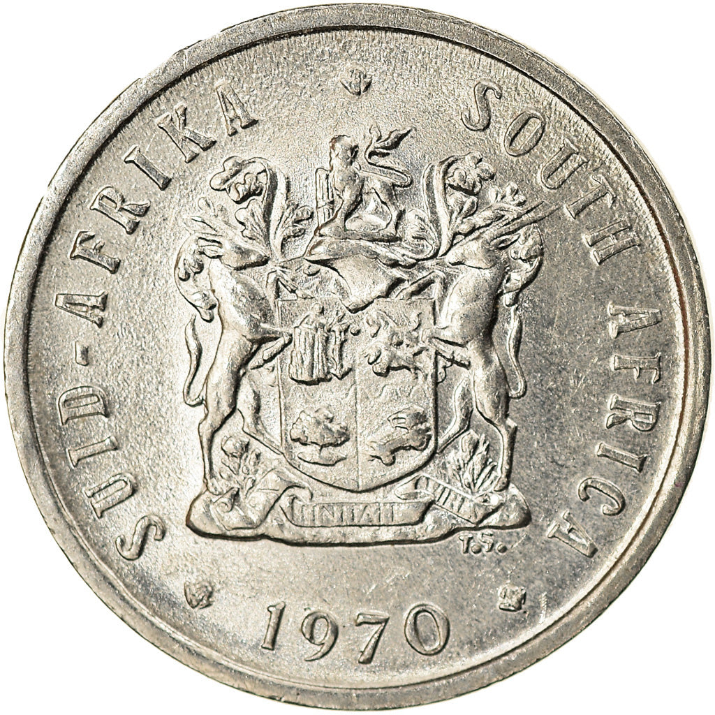 Coin, South Africa, 5 Cents, 1970, AU(55-58), Nickel, KM:84