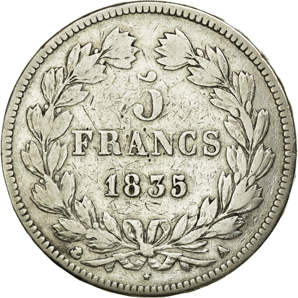 Münze, Frankreich, Louis-Philippe, 5 Francs, 1835, Paris, S, Silber, KM:749.1