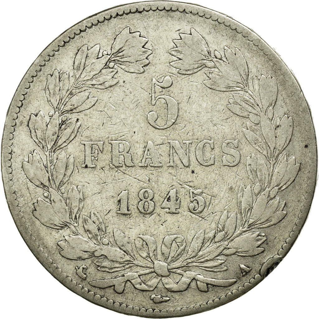 Münze, Frankreich, Louis-Philippe, 5 Francs, 1845, Paris, S, Silber, KM:749.1
