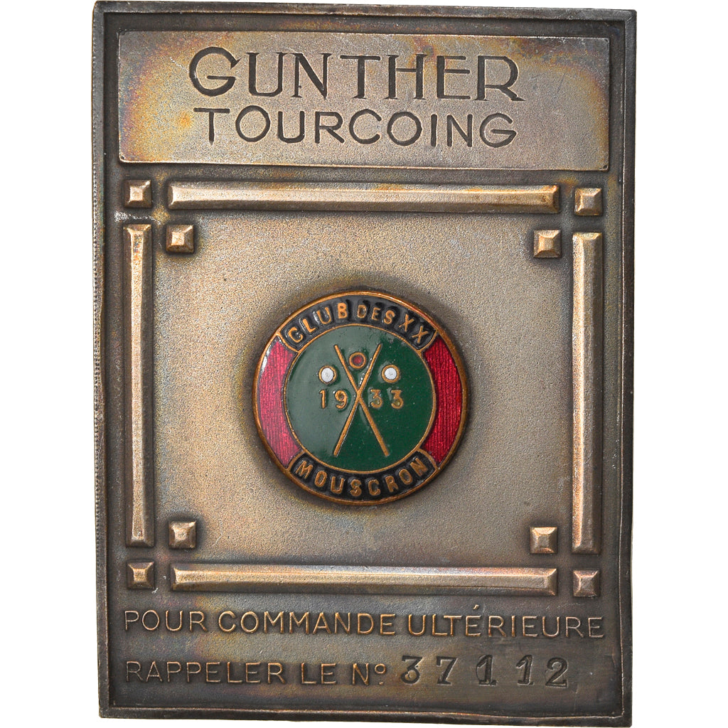 France, Médaille, Gunther Tourcoing, Club des XX, Mouscron, SUP, Silvered