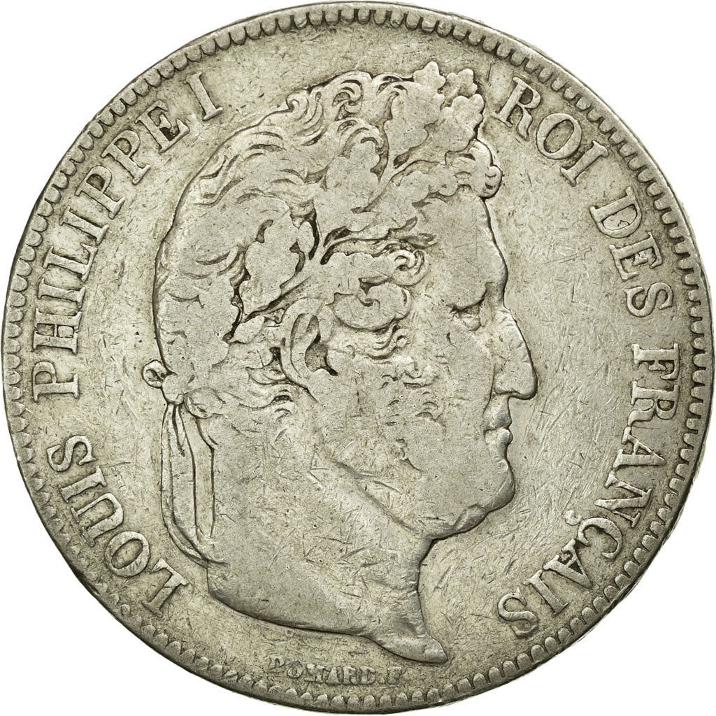 Coin, France, Louis-Philippe, 5 Francs, 1843, Rouen, VF(20-25), Silver