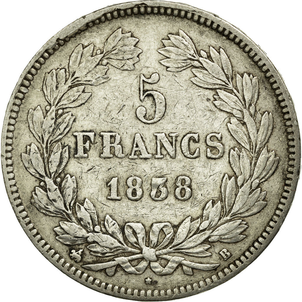 Monnaie, France, Louis-Philippe, 5 Francs, 1838, Rouen, TB+, Argent, KM:749.2