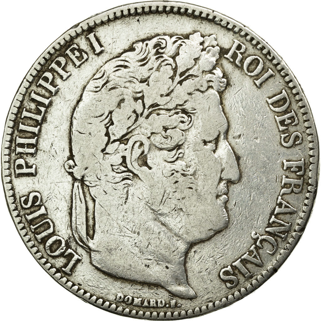 Münze, Frankreich, Louis-Philippe, 5 Francs, 1837, Bordeaux, S+, Silber