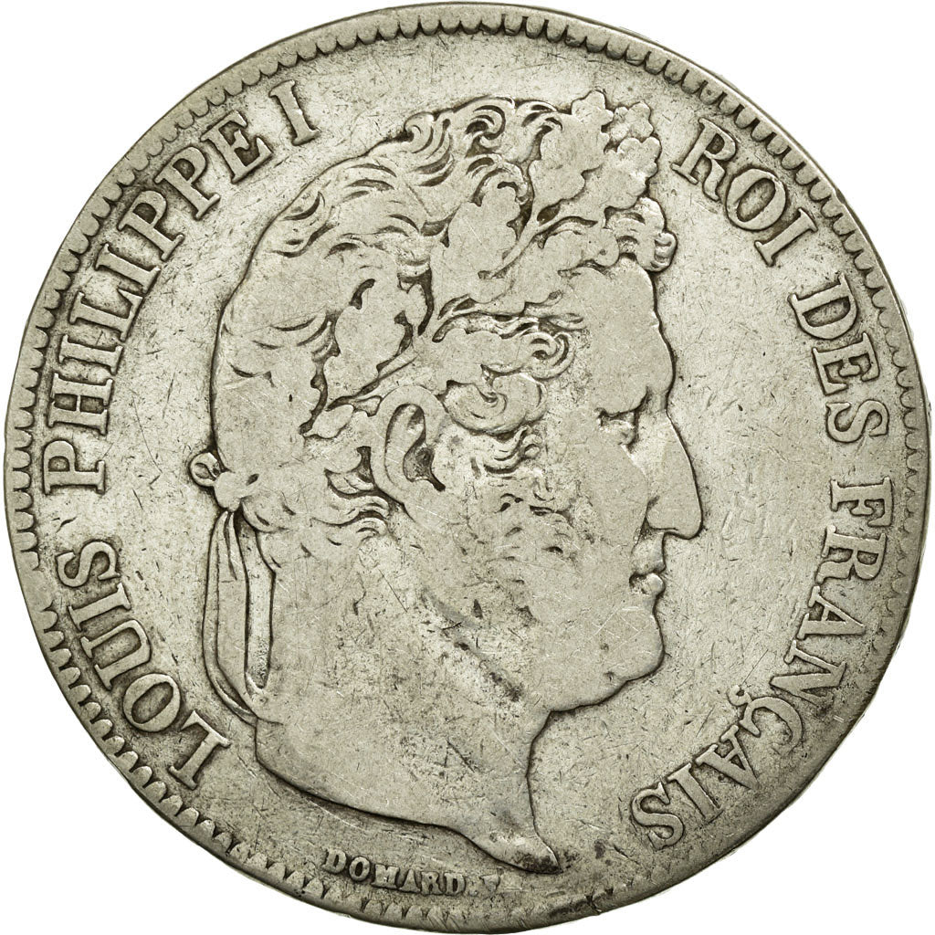 Coin, France, Louis-Philippe, 5 Francs, 1837, Lille, VF(20-25), Silver