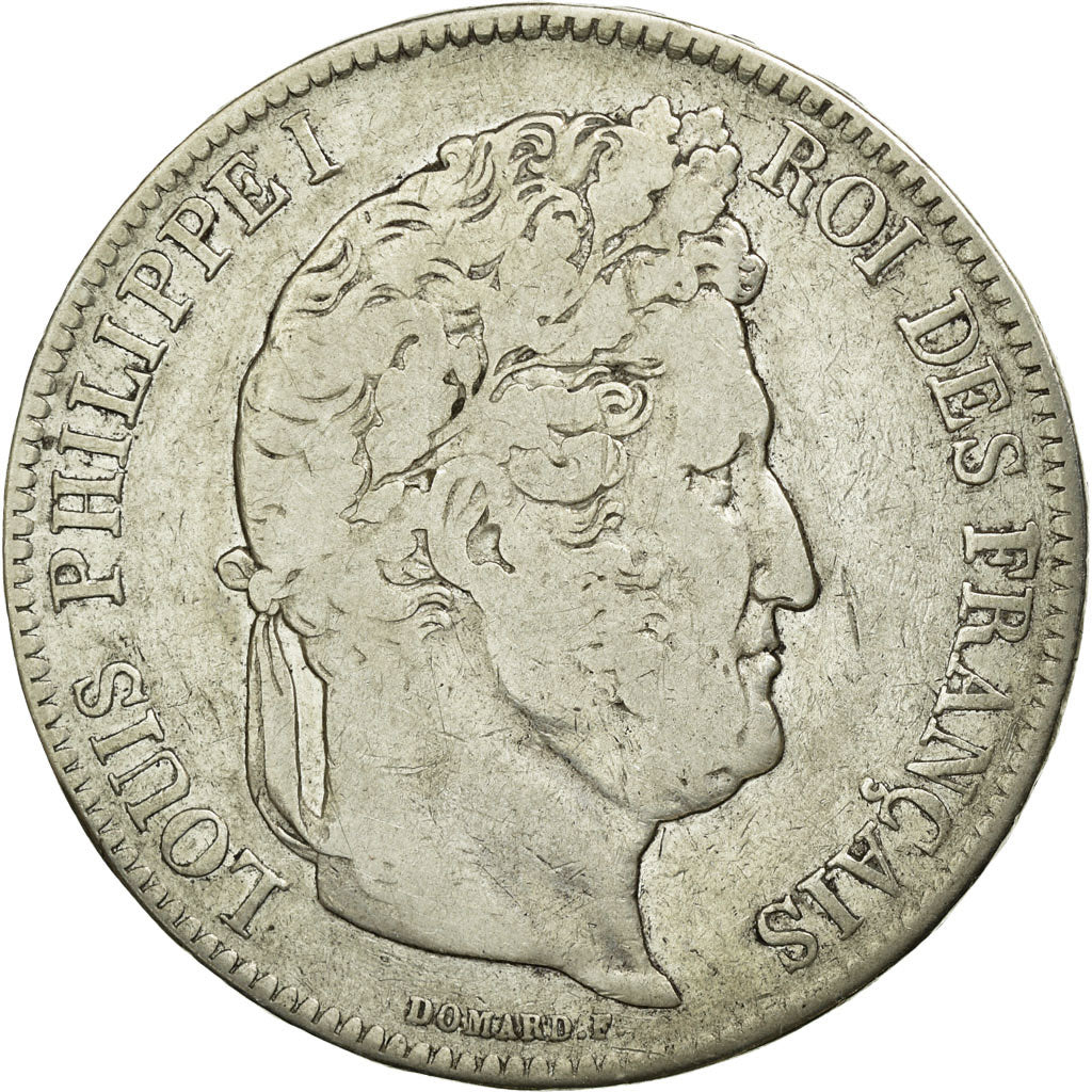Moneda, Francia, Louis-Philippe, 5 Francs, 1840, Lille, BC+, Plata, KM:749.13