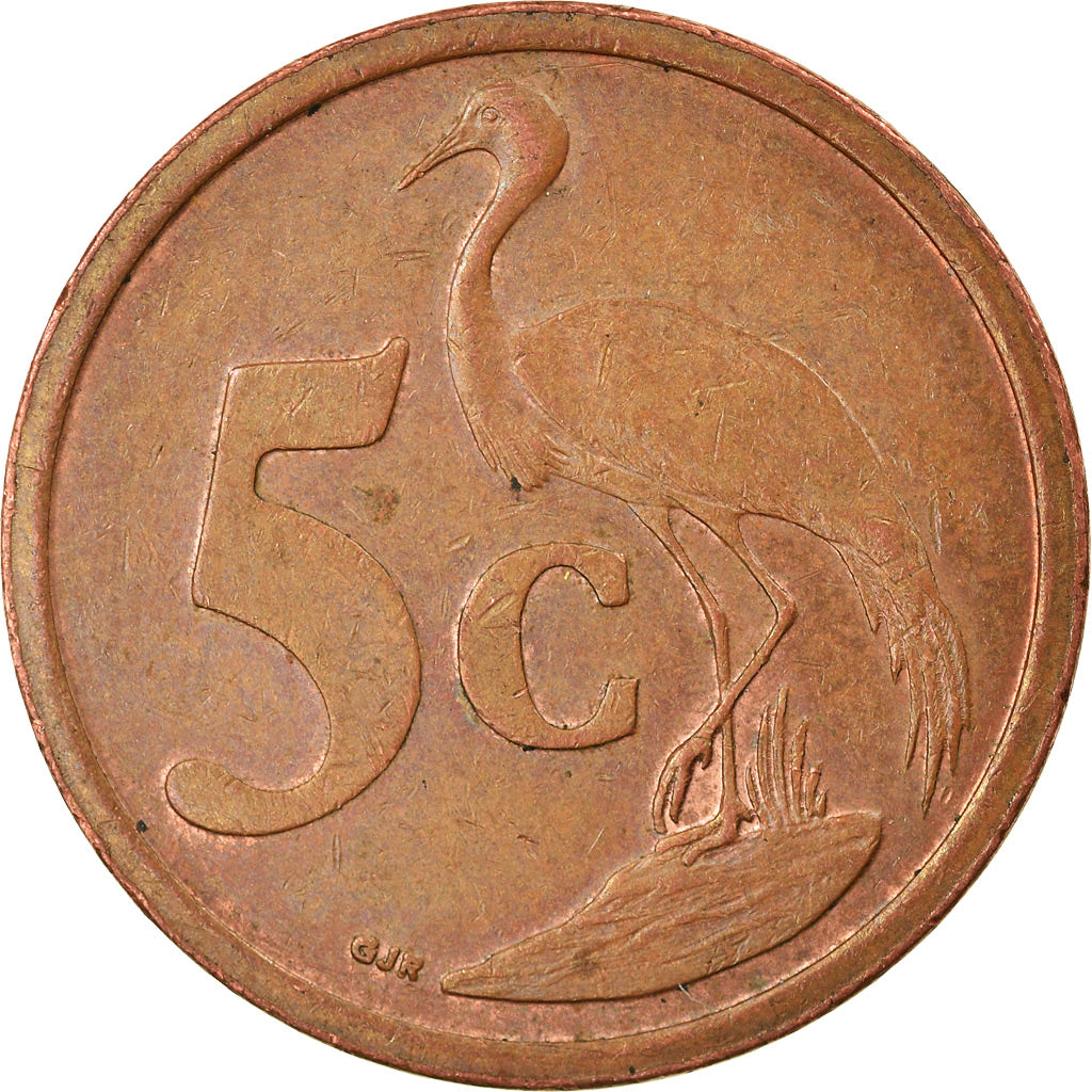 Coin, South Africa, 5 Cents, 2005, Pretoria, EF(40-45), Copper Plated Steel