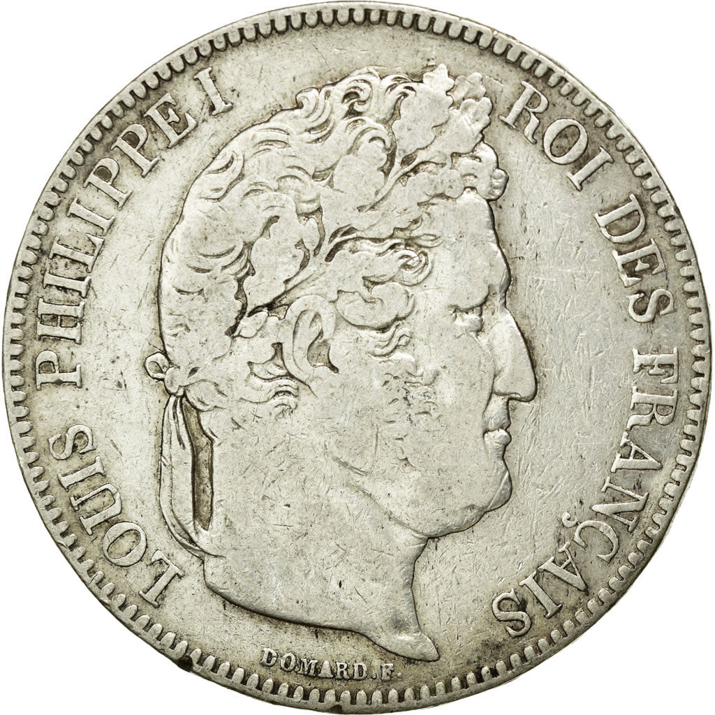 Coin, France, Louis-Philippe, 5 Francs, 1843, Bordeaux, VF(30-35), Silver